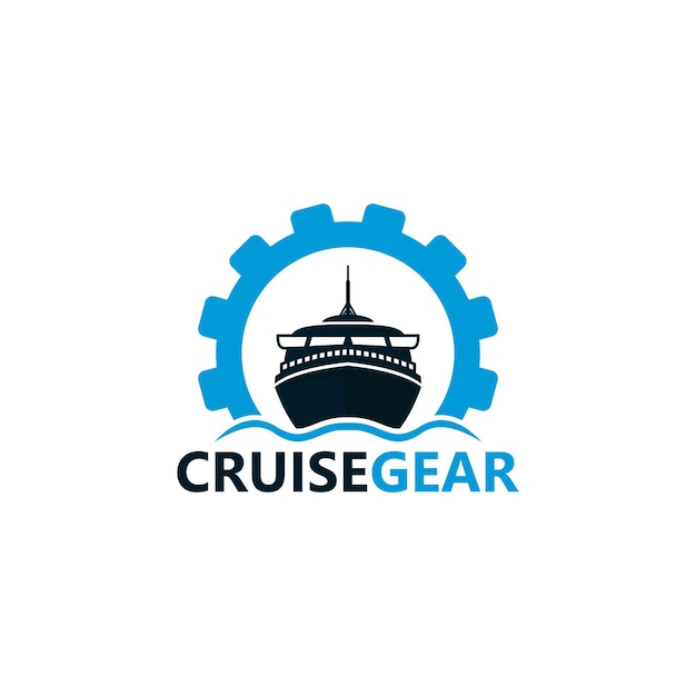 Cruise Gear Logo Template Design Vector, Emblem, Design Concept, Creative Symbol, Icon