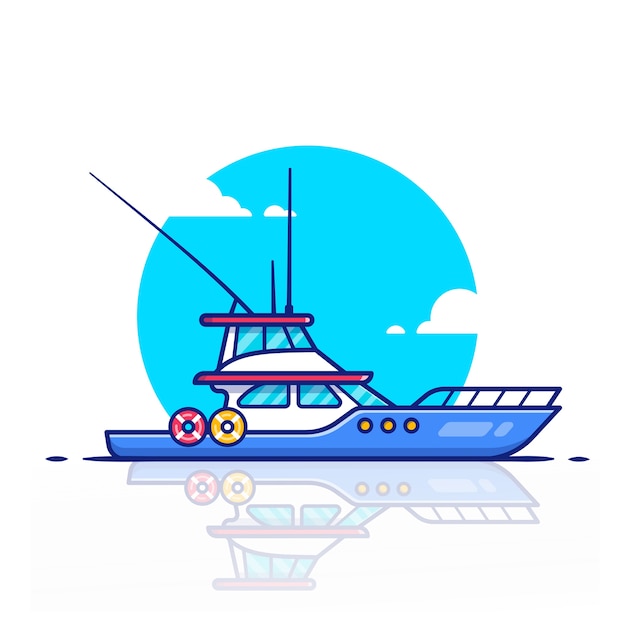 Cruise Ship   Icon Illustration. Water Transportation Icon Concept   .   