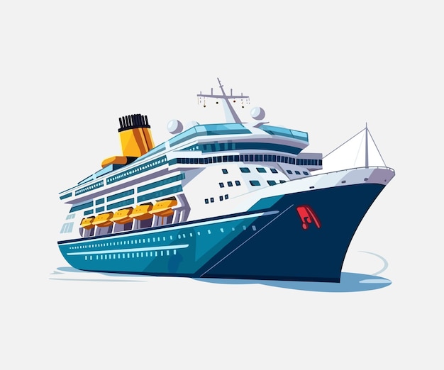 Cruise Ship Illustration vector Cruise Ship Illustration on white background