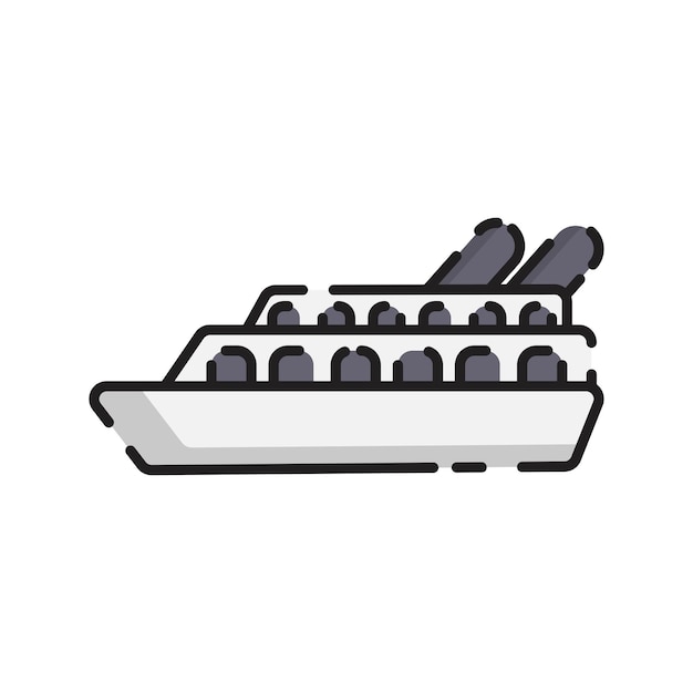 cruise ship transportation vector flat style cartoon