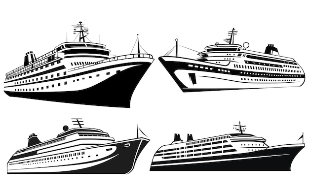 Cruise Ship Vector SilhouetteShip sign icon vector icon