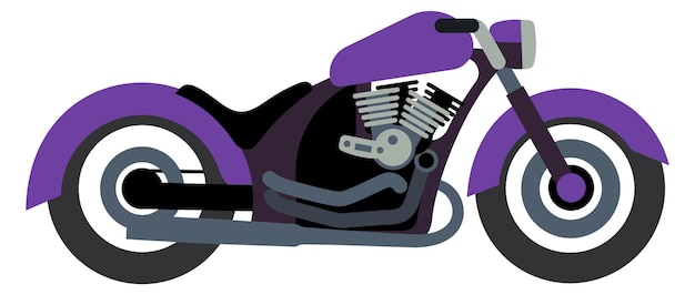 Cruiser bike icon Cartoon motorcycle side view