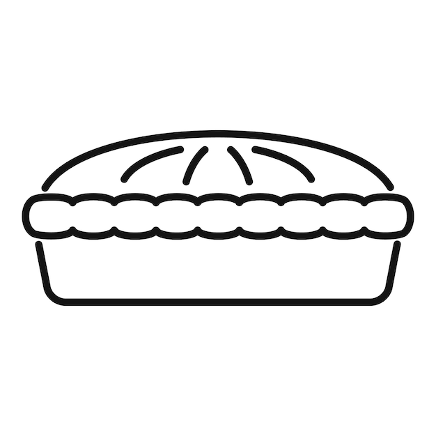 Crumble apple pie icon outline vector Cake dessert Sweet fruit