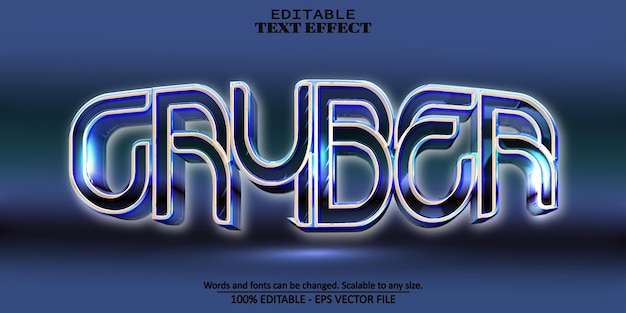 Cryber modern text effect editable chrome text style