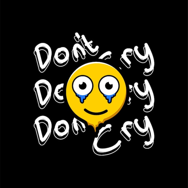 Crying writing design suitable for screen printing tshirts clothes jackets and others