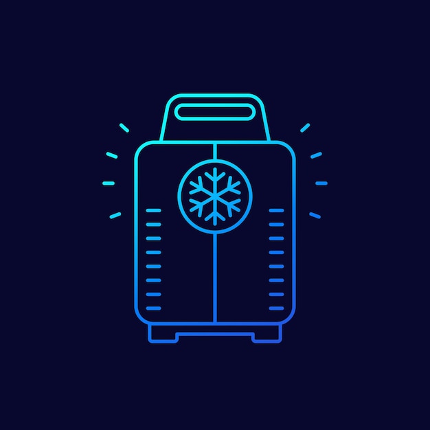 Cryotherapy cryosauna line vector icon