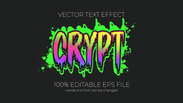 Crypt editable text effect style EPS editable text effect