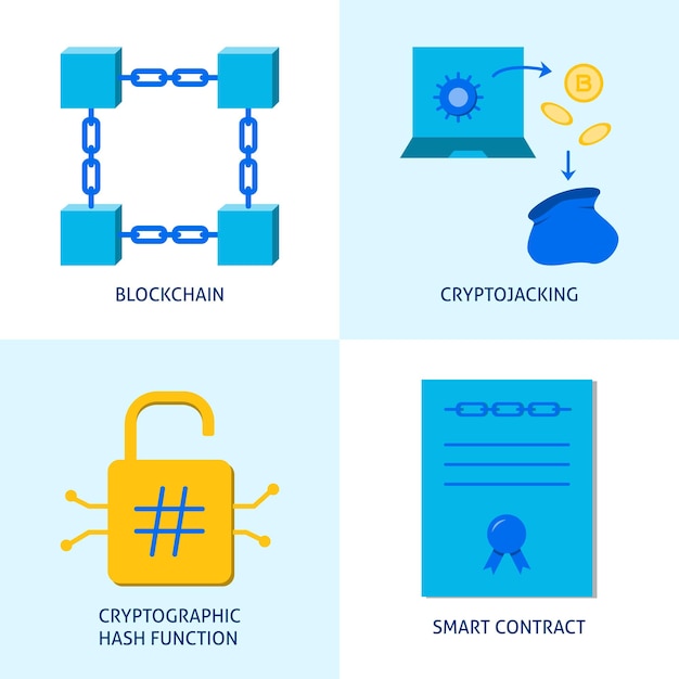 Crypto and blockchain icon set