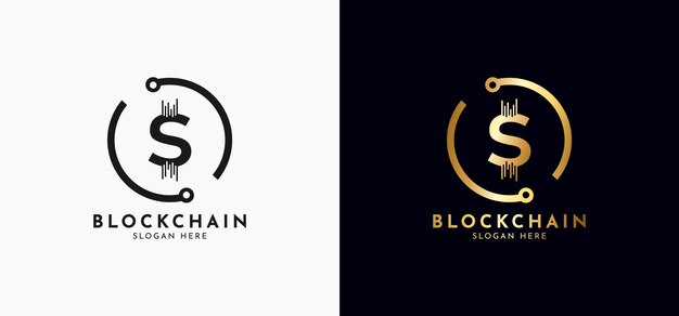 Crypto coin logos Initial letter S logo icon Vector Digital money block chain finance symbol