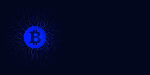 Crypto Currency concept background, Bitcoin digital money background, blue technology background