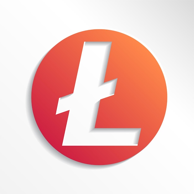 Crypto currency litecoin paper style vector logo, icon for web, sticker for print. litecoin blockchain cryptocurrency.