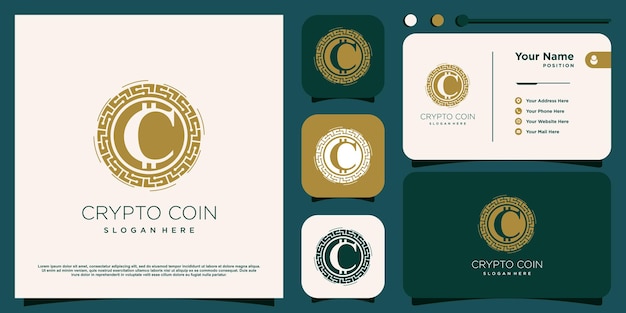 Crypto logo design with creative modern concept idea