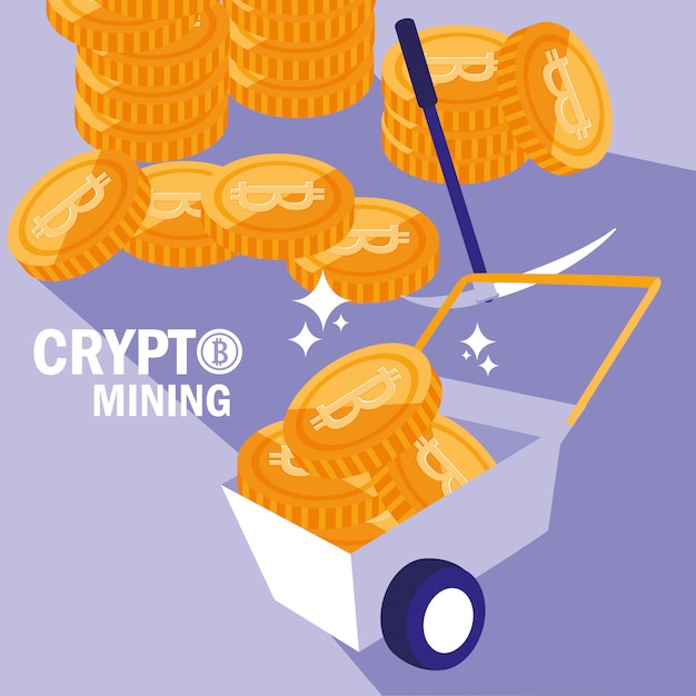 Crypto mining bitcoin icons