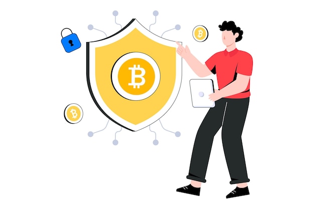 Crypto Security flat style design vector illustration. stock illustration