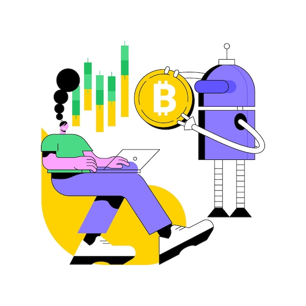 Crypto trading bot abstract concept vector illustration