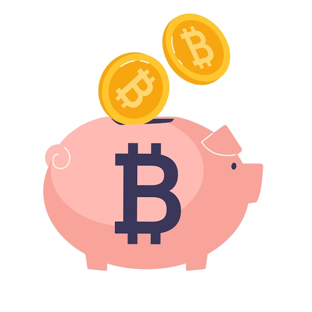 Cryptocurrency accumulation  Filling the piggy bank with bitcoin coins