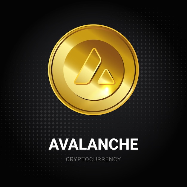 Vector cryptocurrency avalanche  coin icon luxury golden