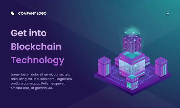 Vector cryptocurrency blockhain 3d isometric vector illustration landing page ui