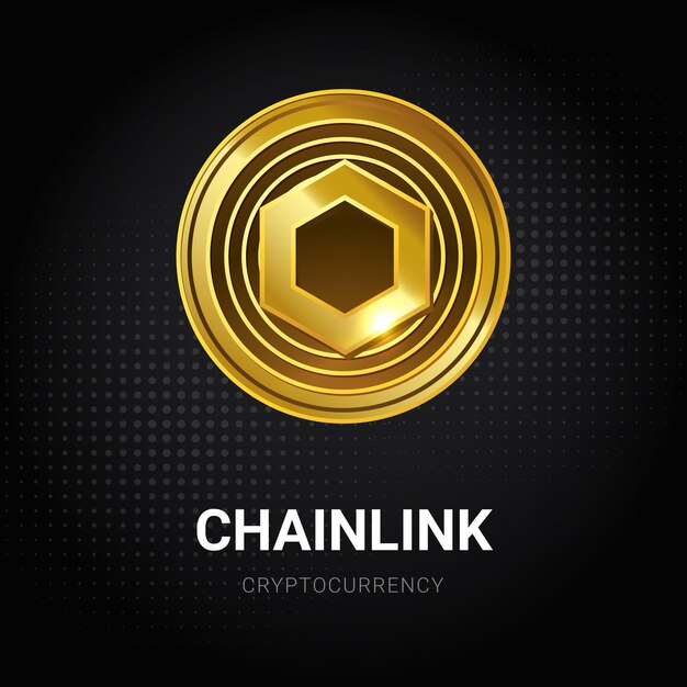 Vector cryptocurrency chainlink coin icon luxury golden