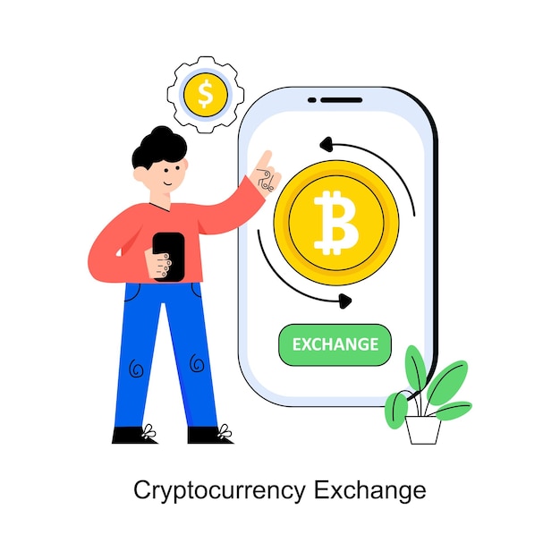 Cryptocurrency Exchange Flat Style Design Vector illustration Stock illustration