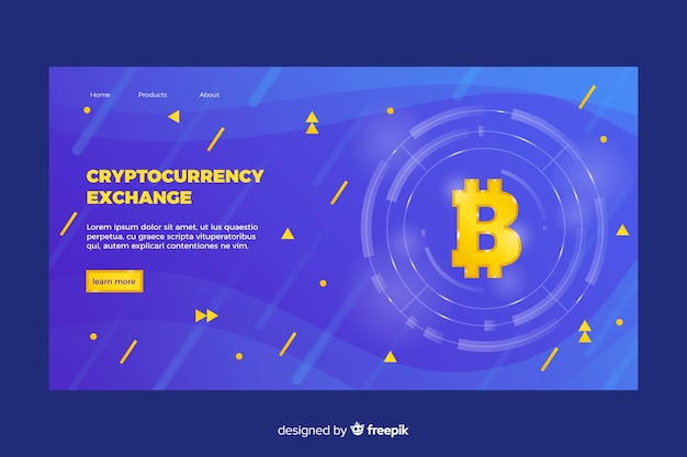 Cryptocurrency exchange landing page template