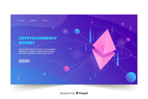 Cryptocurrency exchange landing page template