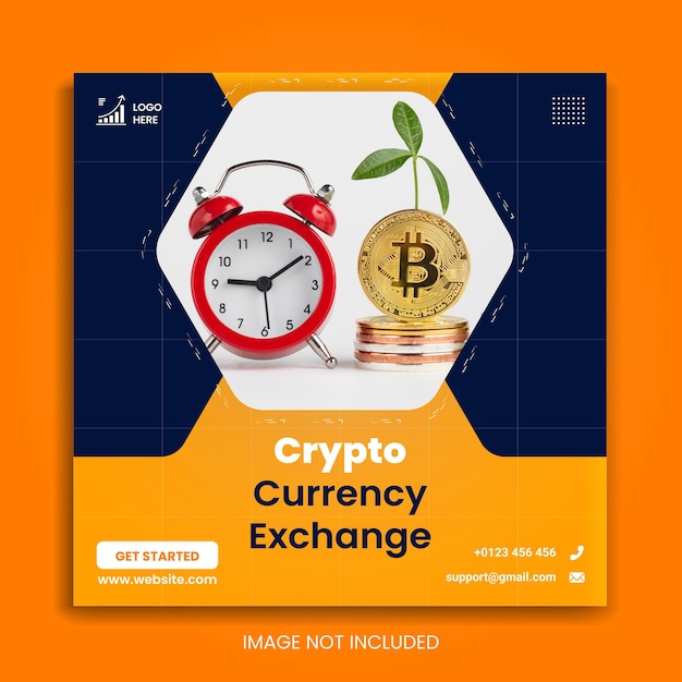 cryptocurrency exchange social media post template and Instagram post template design