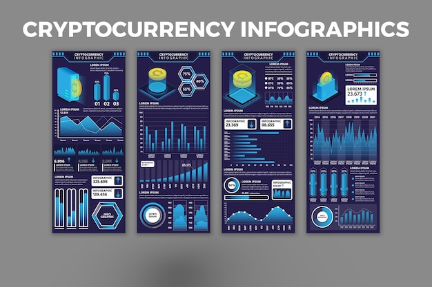 Vector cryptocurrency infographic design