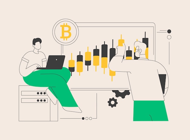 Cryptocurrency trading desk abstract concept vector illustration bitcoin futures platform crypto