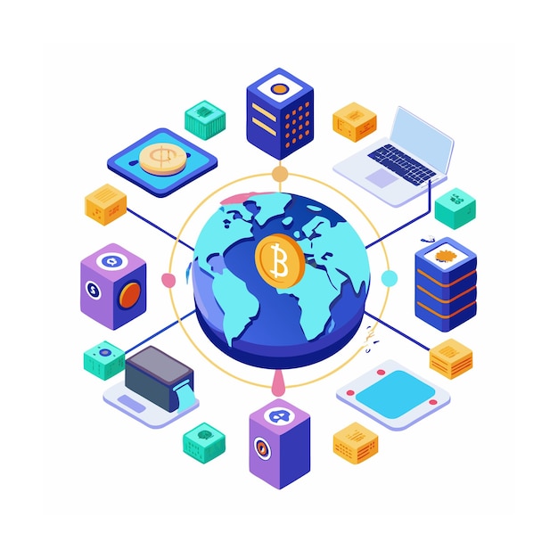 Vector cryptocurrency vector illustration