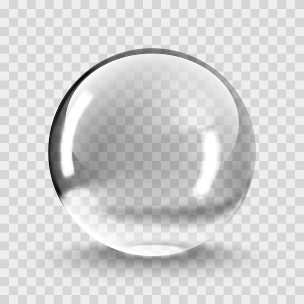 Vector crystal ball light vector on transparent background. clear sphere transparent ball. bubble clear eps 10.