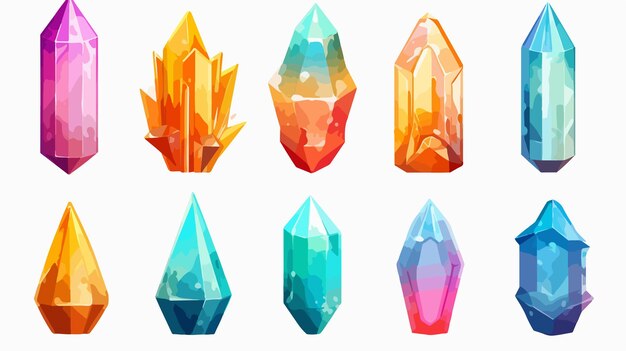 Vector crystal cartoon vector illustration vibrant and detailed crystal icon for designs