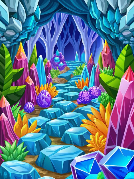 crystal cavescape vector graphics illustration EPS source file format lossless scaling icon design