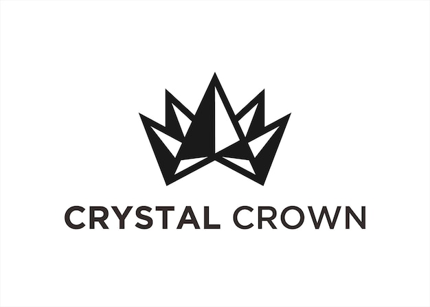 crystal crown logo design vector illustration