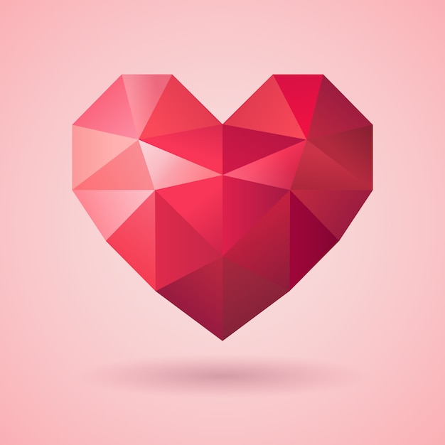 Crystal heart, valentine background template, Love, Diamond heart