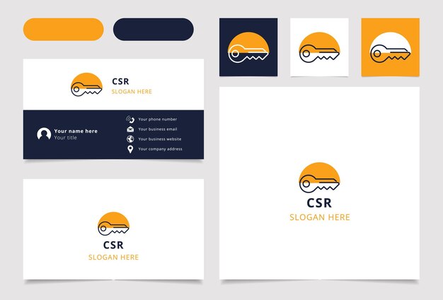 Csr logo design with editable slogan Business card and branding book template