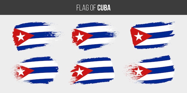 Cuba flags Brush stroke grunge vector illustration flag of cuba isolated on white