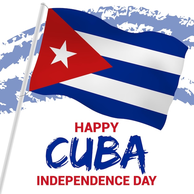 Cuba independence day october banner celebration