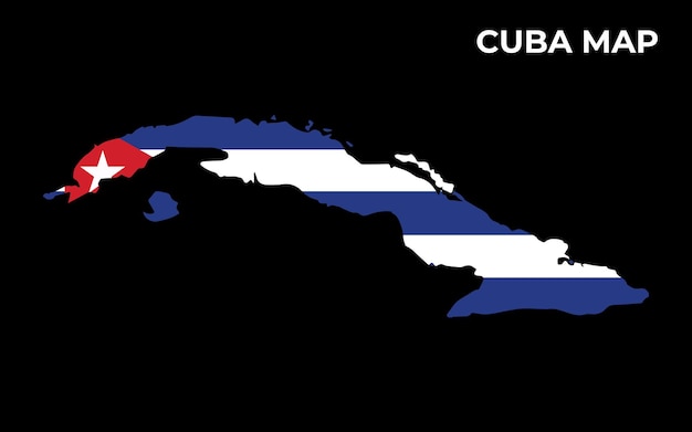 Cuba National Flag Map Design Illustration Of Cuba Country Flag Inside The Map vector image