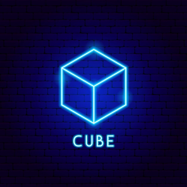 Cube Neon Label