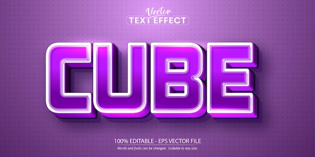 Cube text, cartoon style editable text effect