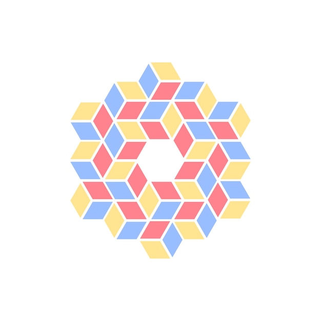 Cube vector icon 3D box hexagon perspective symbol for web and app design with a circular effect