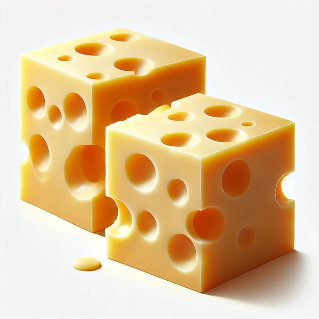 Cubes of Swiss cheese with holes