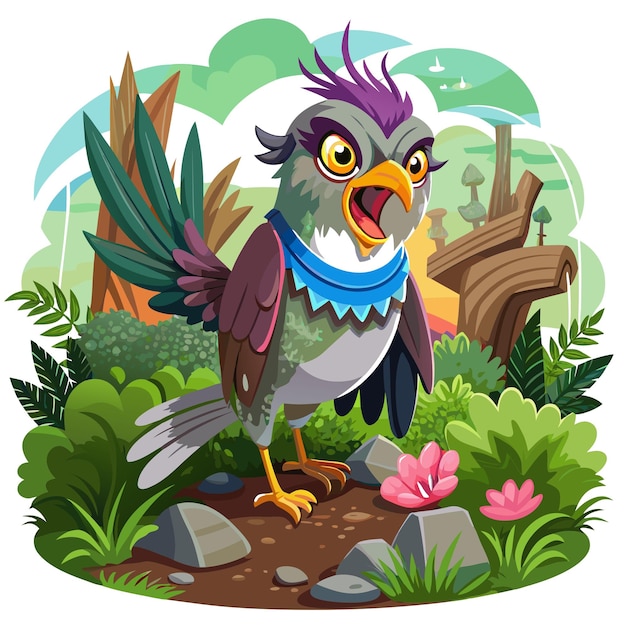 Cuckoo bird disgraced angry garden vector