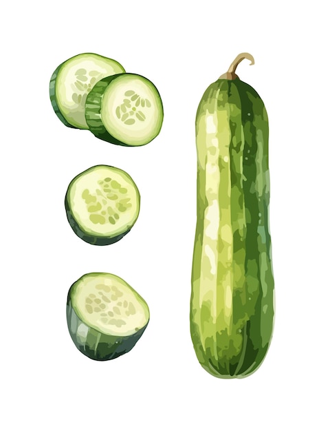 Cucumber clipart isolated vector illustration