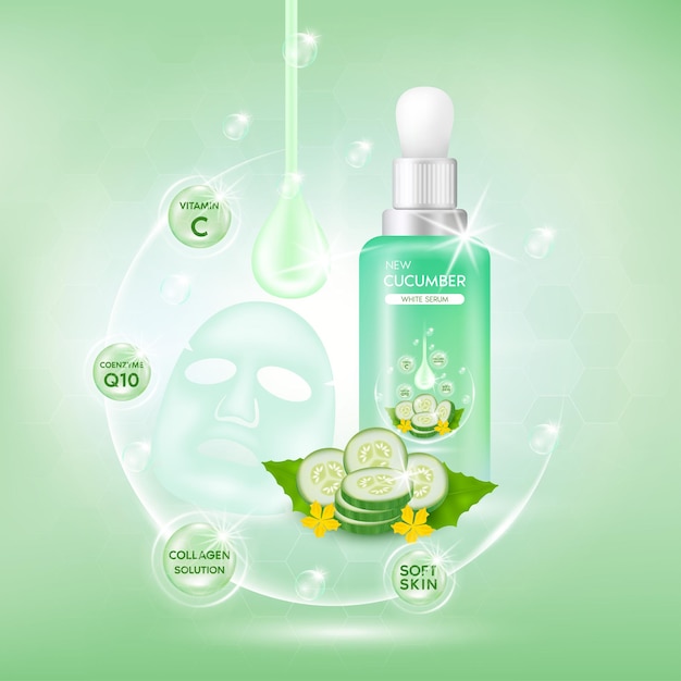 Cucumber white body serum Extract Collagen and Vitamin Cucumber skin care cream