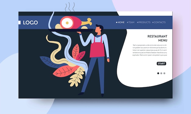 Cuisine and culinary web page template restaurant menu