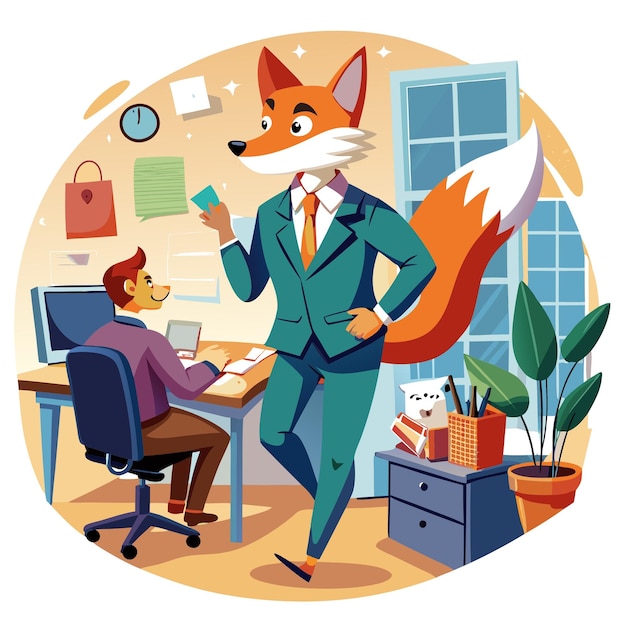 Culpeo fox ignored stands office vector