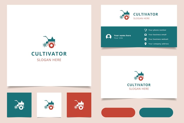 Cultivator logo design with editable slogan branding book