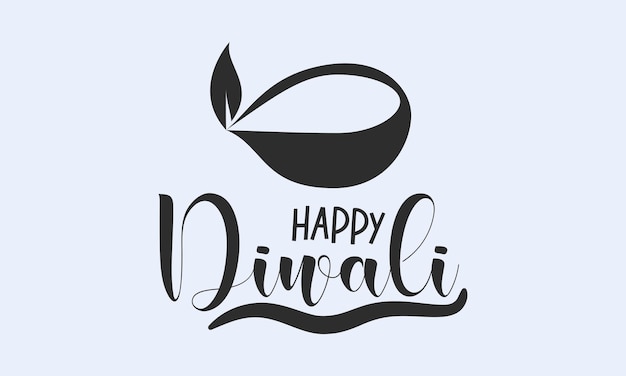 Cultural calligraphy design concept of Happy DiwaliDeepavali with lamp Festival design vector illustration